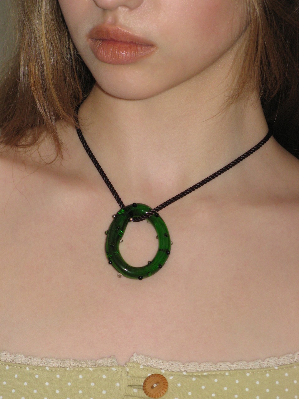 Dewdrop Glass Necklace GREEN